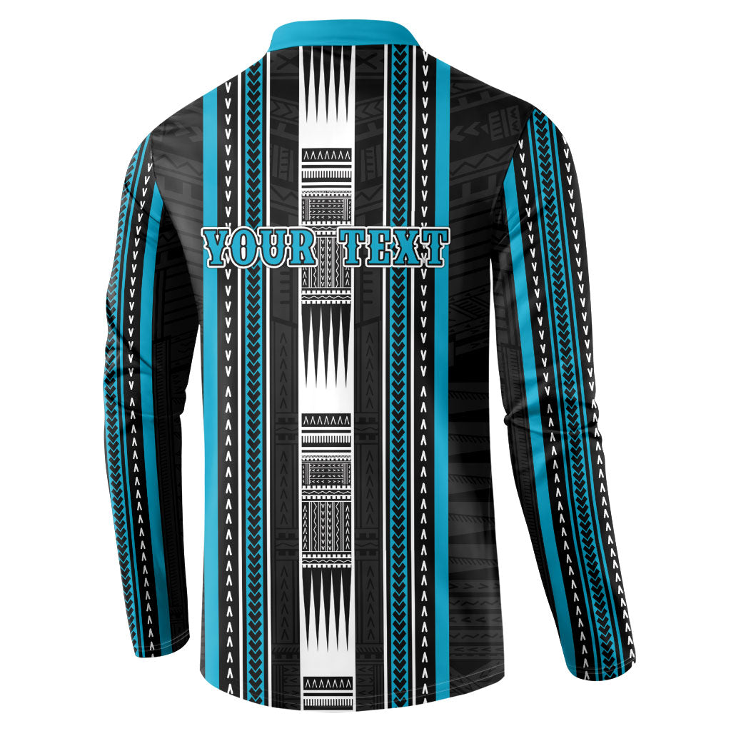 Personalised Faleula Samoa Button Sweatshirt Samoan Tribal Pattern LT05 - Polynesian Pride