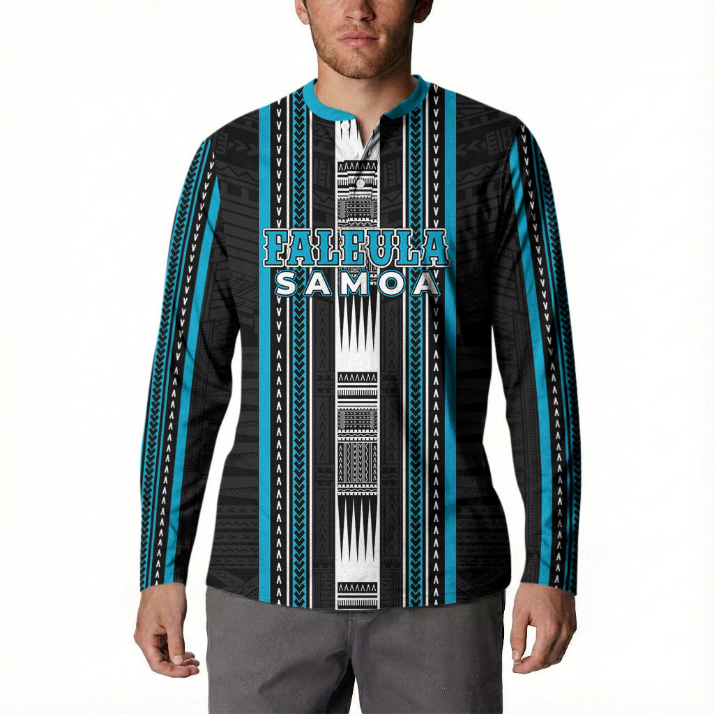 Personalised Faleula Samoa Button Sweatshirt Samoan Tribal Pattern LT05 - Polynesian Pride