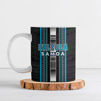Personalised Faleula Samoa Ceramic Mug Samoan Tribal Pattern LT05 Blue - Polynesian Pride