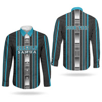Personalised Faleula Samoa Couples Matching Puletasi and Long Sleeve Button Shirt Samoan Tribal Pattern LT05 - Polynesian Pride