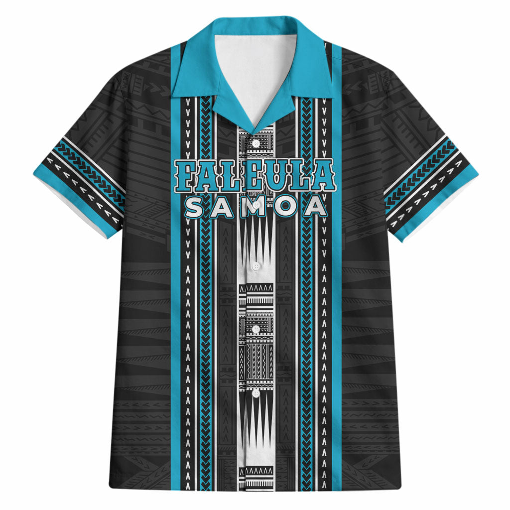 Personalised Faleula Samoa Hawaiian Shirt Samoan Tribal Pattern LT05 Blue - Polynesian Pride