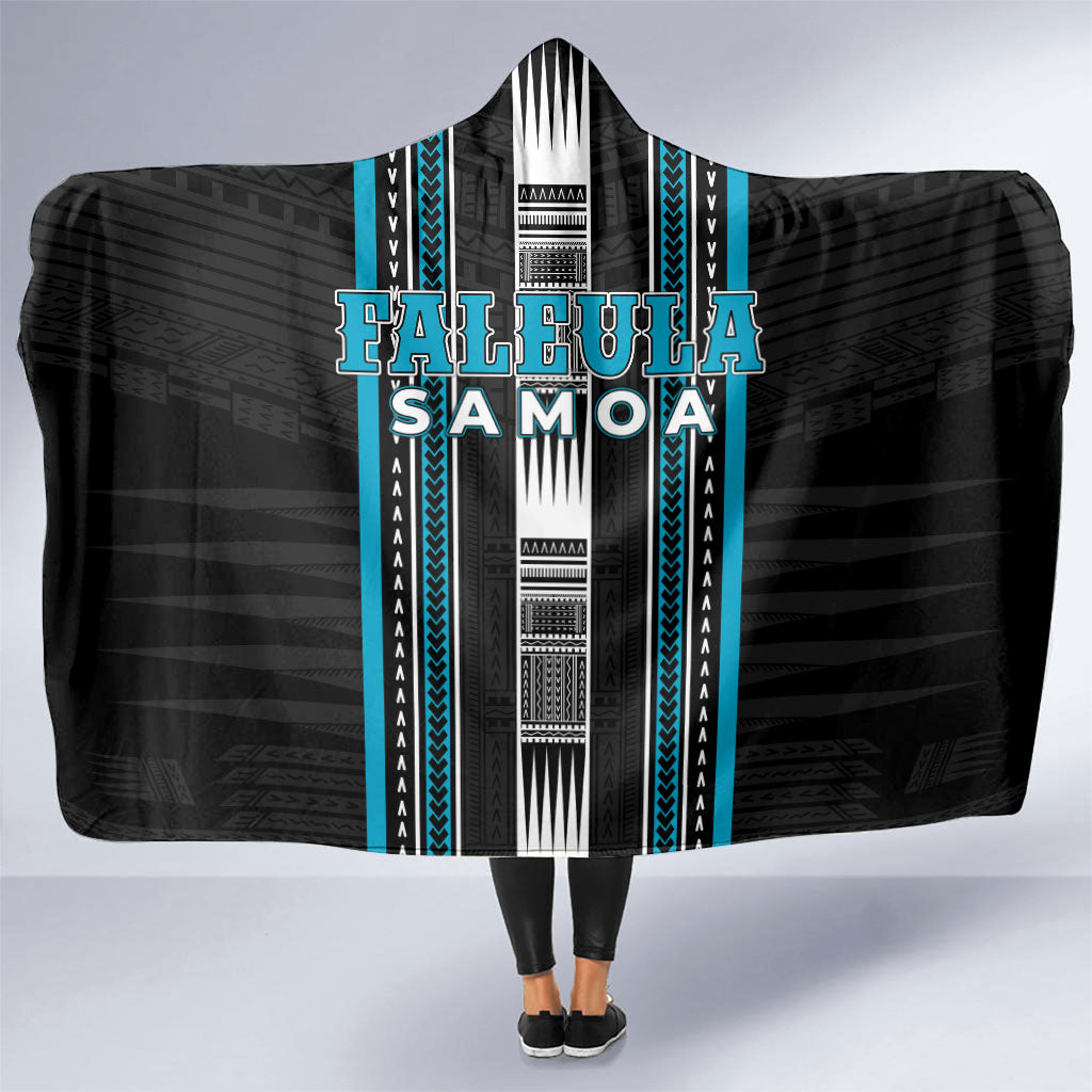 Faleula Samoa Hooded Blanket Samoan Tribal Pattern LT05 One Size Blue - Polynesian Pride