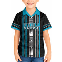Personalised Faleula Samoa Kid Hawaiian Shirt Samoan Tribal Pattern LT05 Kid Blue - Polynesian Pride