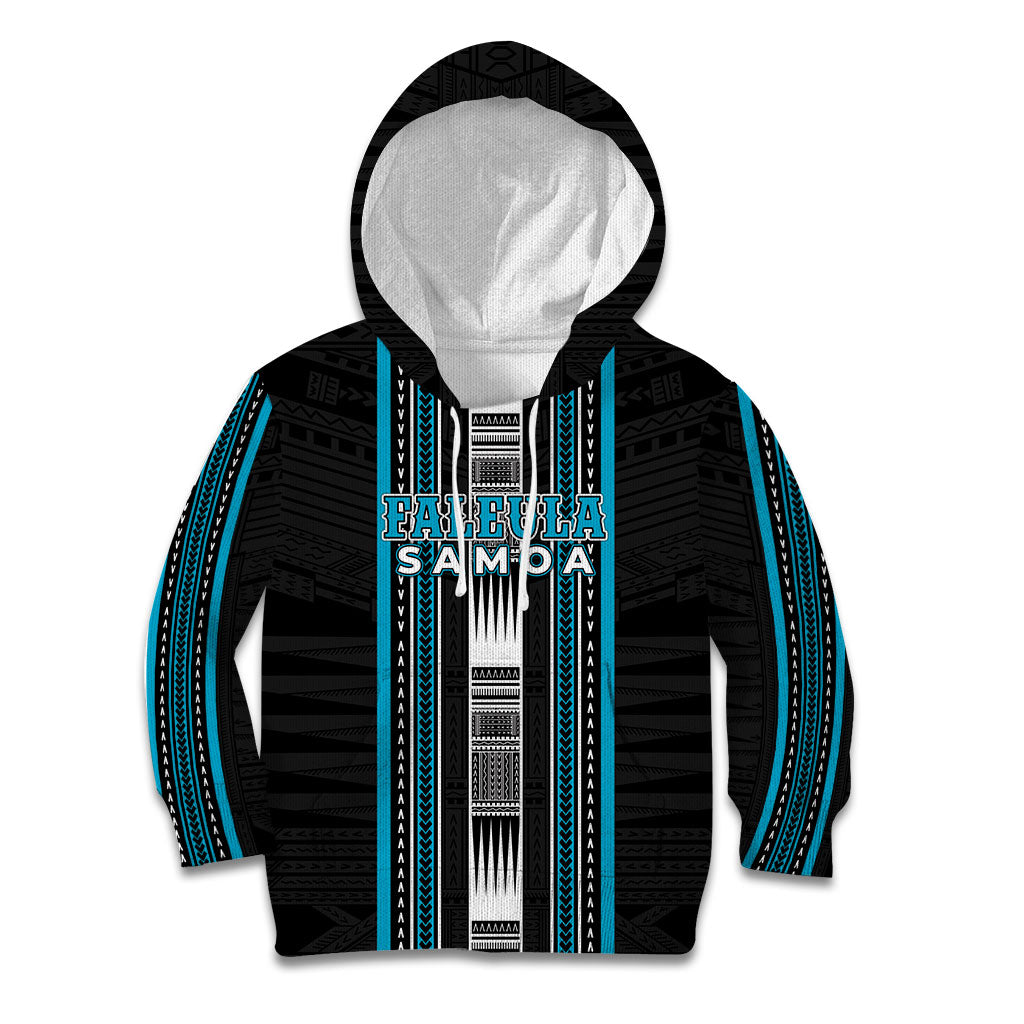 Personalised Faleula Samoa Kid Hoodie Samoan Tribal Pattern LT05 Hoodie Blue - Polynesian Pride