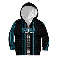 Personalised Faleula Samoa Kid Hoodie Samoan Tribal Pattern LT05 Zip Hoodie Blue - Polynesian Pride