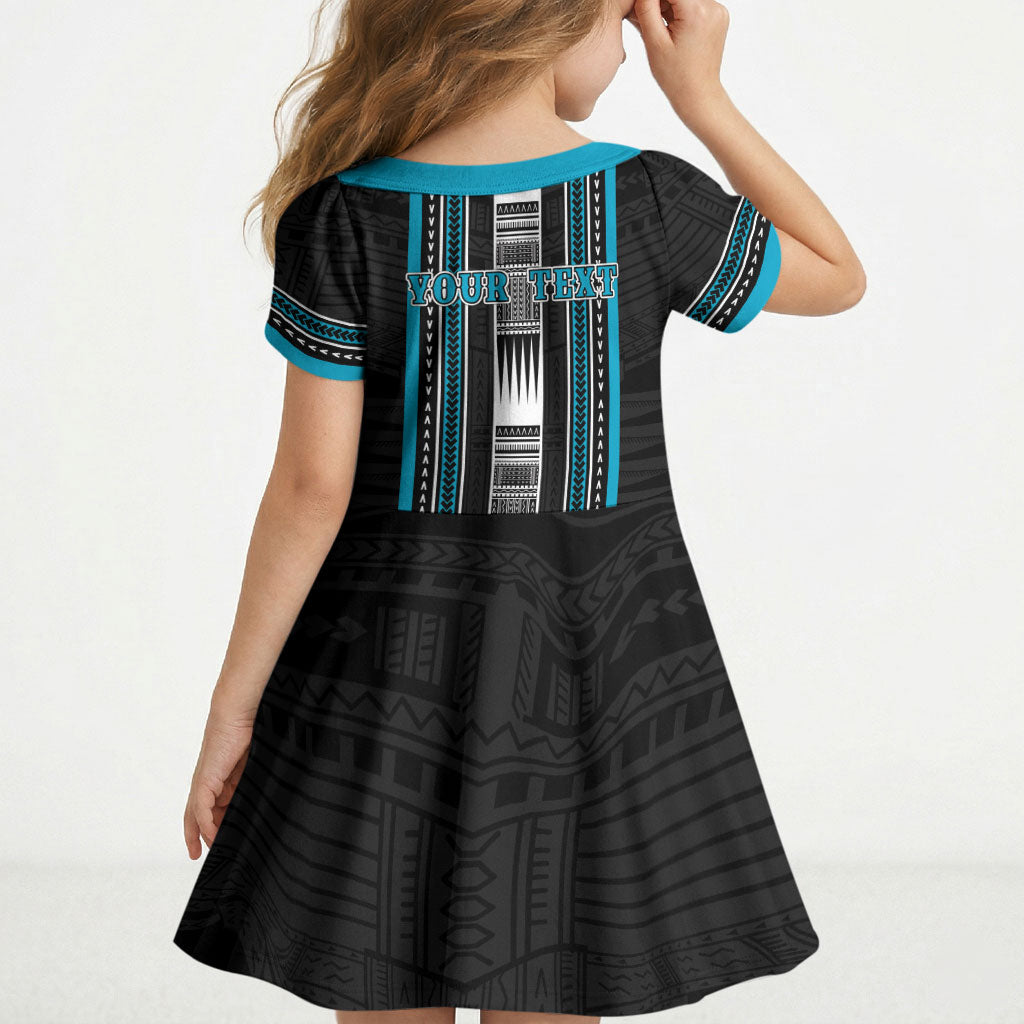 Personalised Faleula Samoa Kid Short Sleeve Dress Samoan Tribal Pattern LT05 - Polynesian Pride