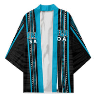 Personalised Faleula Samoa Kimono Samoan Tribal Pattern LT05 Unisex Blue - Polynesian Pride