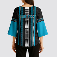Personalised Faleula Samoa Kimono Sleeve Blouse Samoan Tribal Pattern