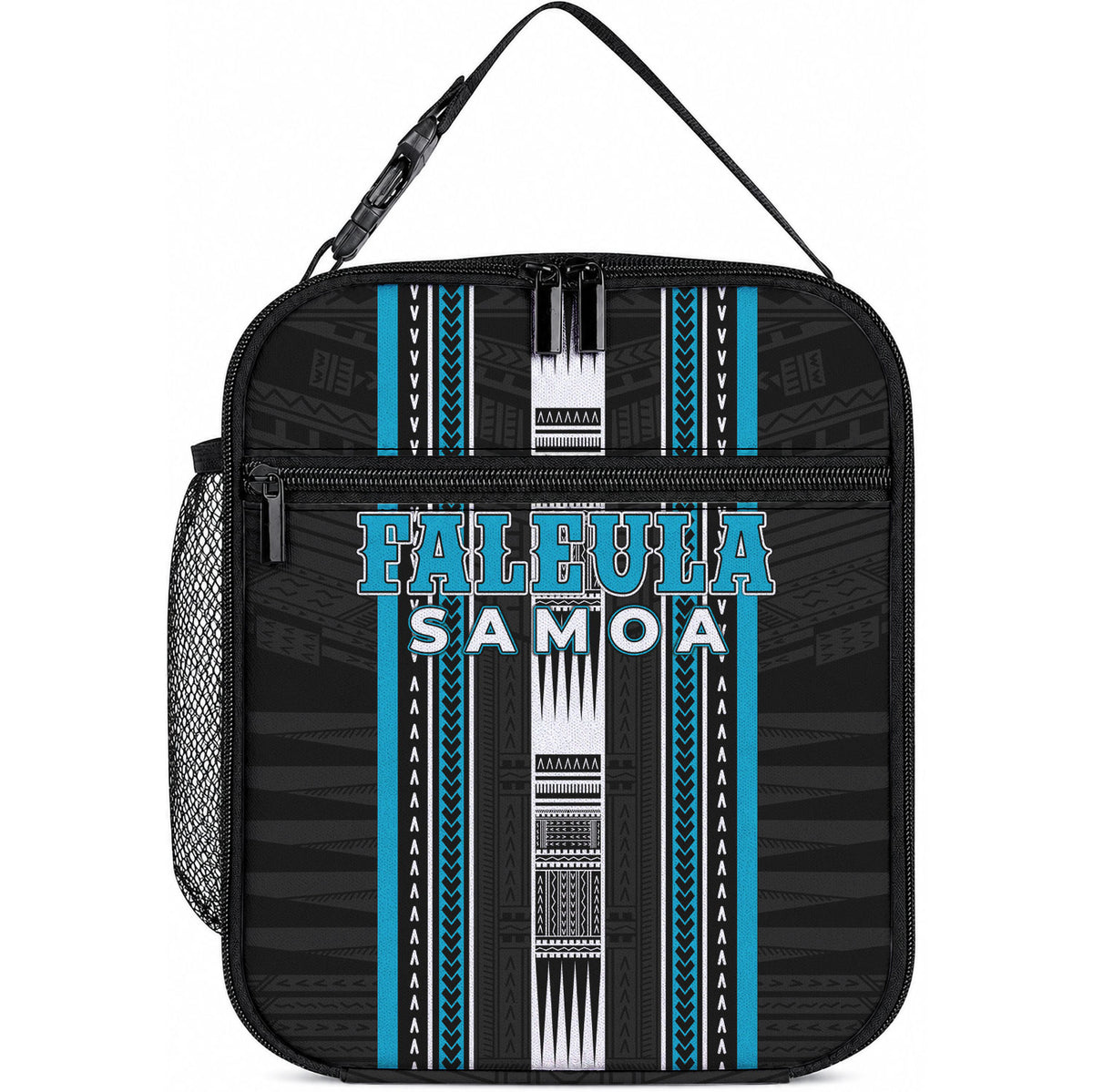 Faleula Samoa Lunch Bag Samoan Tribal Pattern LT05 10.2 × 8.3 × 4.3 inch Blue - Polynesian Pride