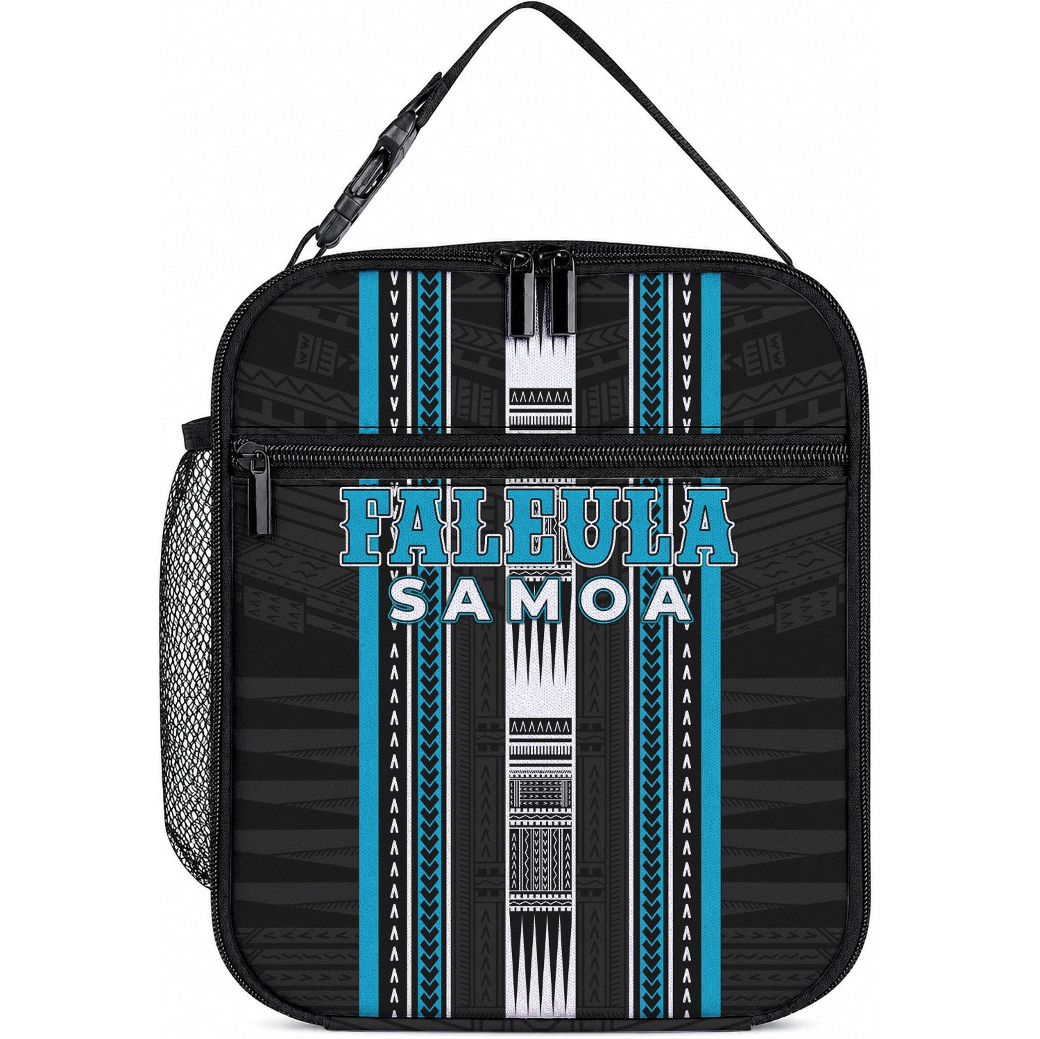 Faleula Samoa Lunch Bag Samoan Tribal Pattern LT05 10.2 × 8.3 × 4.3 inch Blue - Polynesian Pride