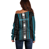 Personalised Faleula Samoa Off Shoulder Sweater Samoan Tribal Pattern