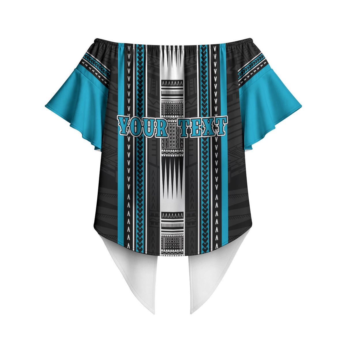 Personalised Faleula Samoa Off Shoulder Wrap Waist Top Samoan Tribal Pattern LT05 - Polynesian Pride