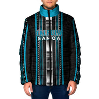 Personalised Faleula Samoa Padded Jacket Samoan Tribal Pattern LT05 Men Blue - Polynesian Pride