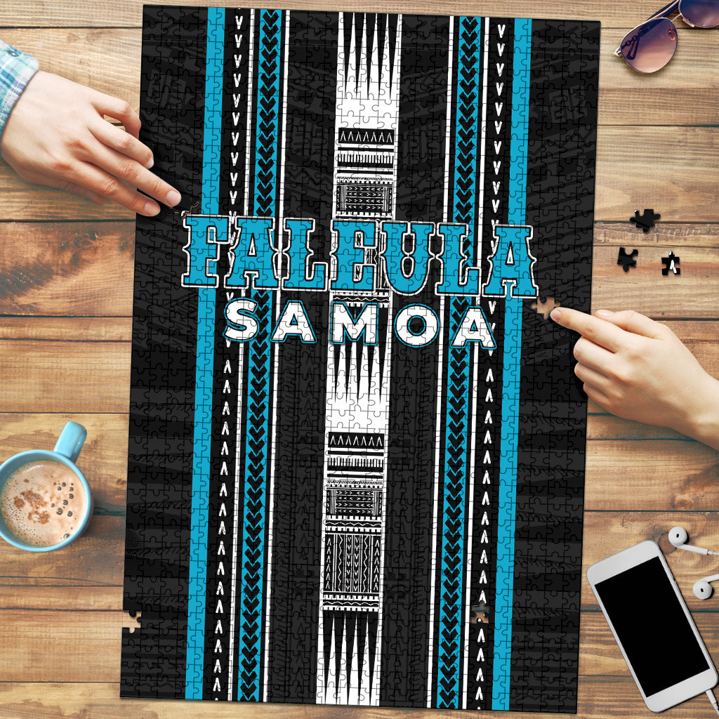 Faleula Samoa Puzzle Samoan Tribal Pattern LT05 Blue - Polynesian Pride