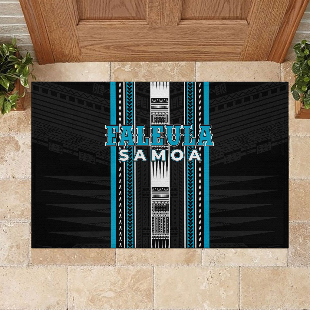 Faleula Samoa Rubber Doormat Samoan Tribal Pattern LT05 Blue - Polynesian Pride