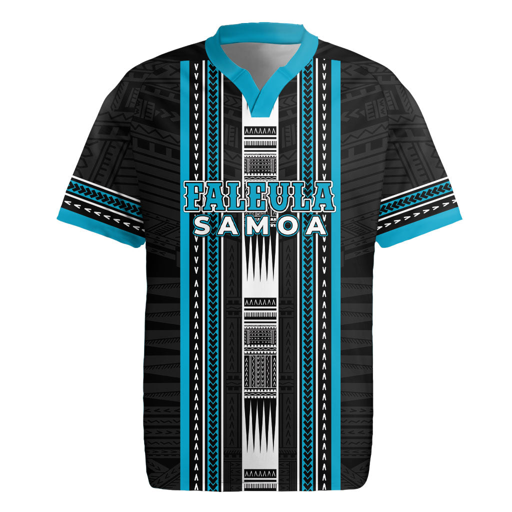 Personalised Faleula Samoa Rugby Jersey Samoan Tribal Pattern