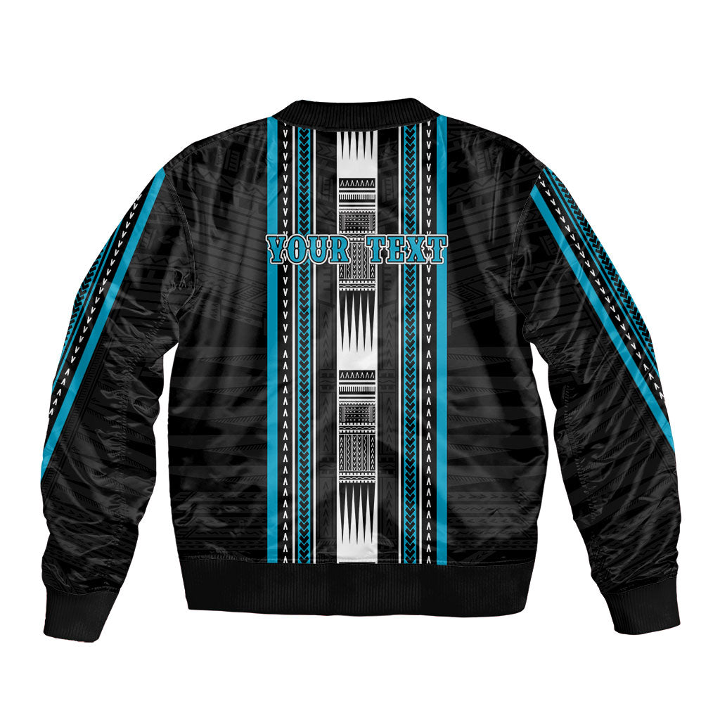 Personalised Faleula Samoa Sleeve Zip Bomber Jacket Samoan Tribal Pattern LT05 - Polynesian Pride