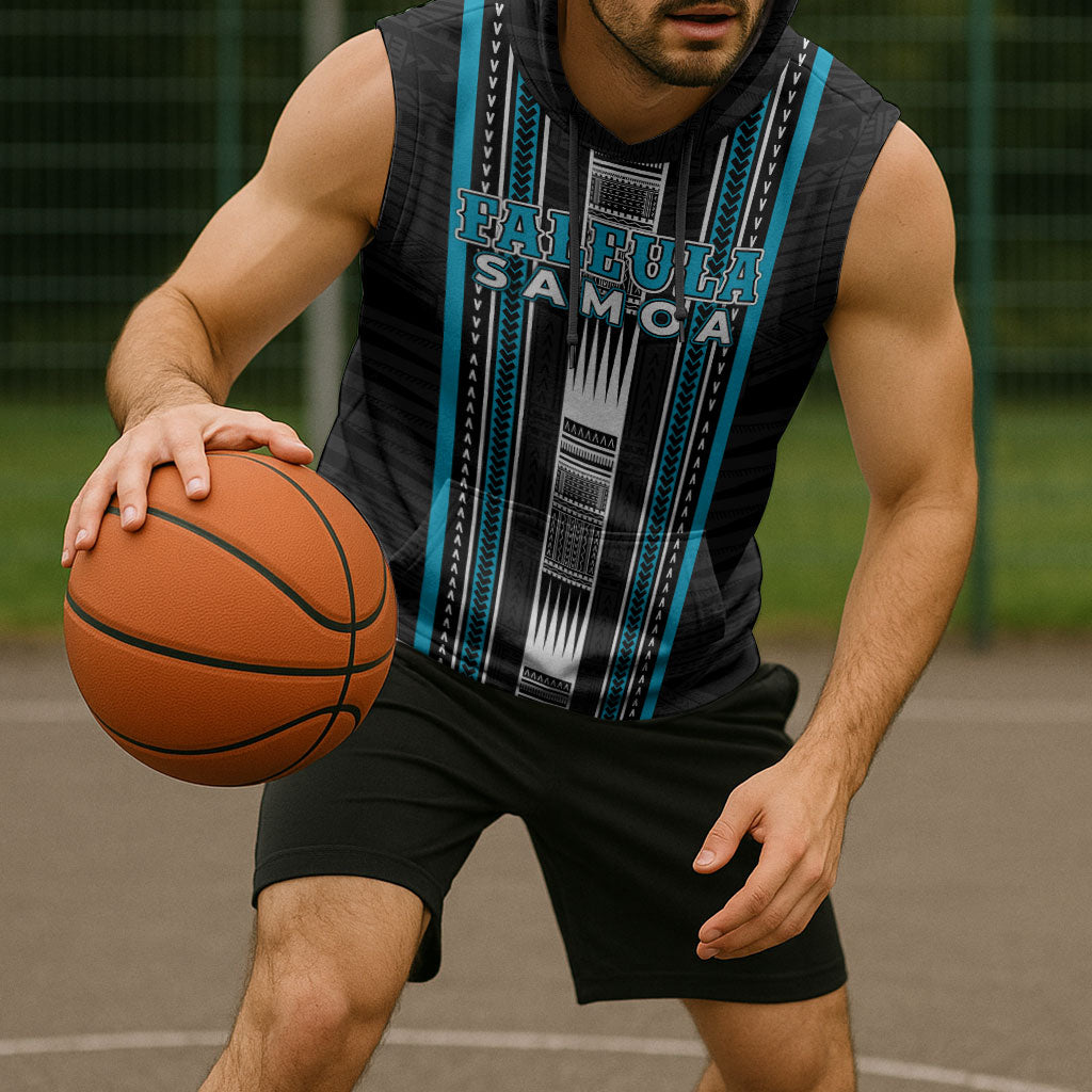 Personalised Faleula Samoa Sleeveless Hoodie Samoan Tribal Pattern LT05 - Polynesian Pride