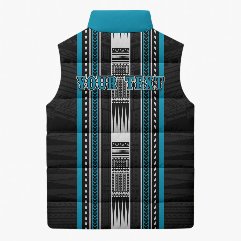 Personalised Faleula Samoa Sleeveless Puffer Jacket Samoan Tribal Pattern LT05 - Polynesian Pride