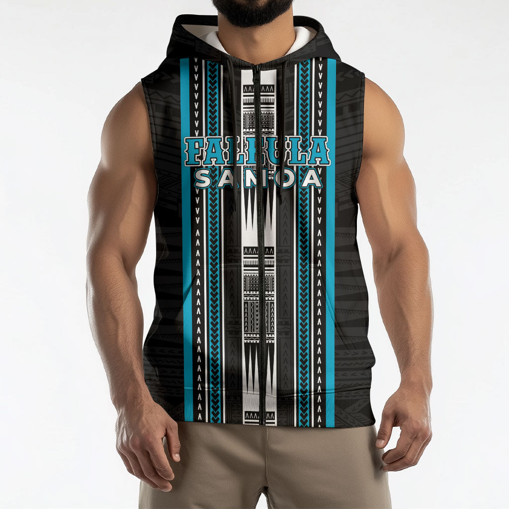 Personalised Faleula Samoa Sleeveless Zip Hoodie Samoan Tribal Pattern LT05 - Polynesian Pride