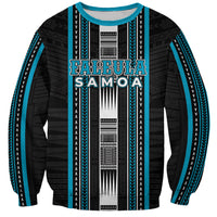 Personalised Faleula Samoa Sweatshirt Samoan Tribal Pattern LT05 Unisex Blue - Polynesian Pride