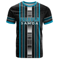 Personalised Faleula Samoa T Shirt Samoan Tribal Pattern LT05 Blue - Polynesian Pride