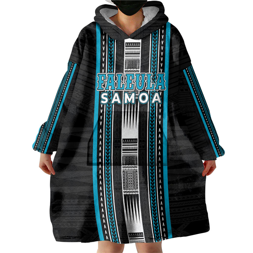 Personalised Faleula Samoa Wearable Blanket Hoodie Samoan Tribal Pattern