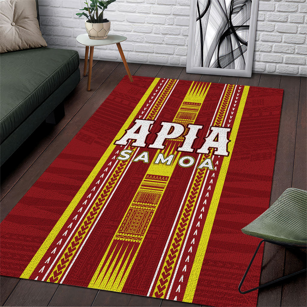 Apia Samoa Area Rug Samoan Tribal Pattern LT05 Red - Polynesian Pride