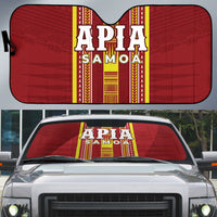Apia Samoa Auto Sun Shade Samoan Tribal Pattern LT05 Red - Polynesian Pride
