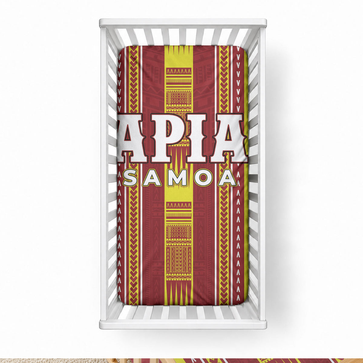 Apia Samoa Baby Bed Cover Samoan Tribal Pattern LT05 28 × 52 in Red - Polynesian Pride