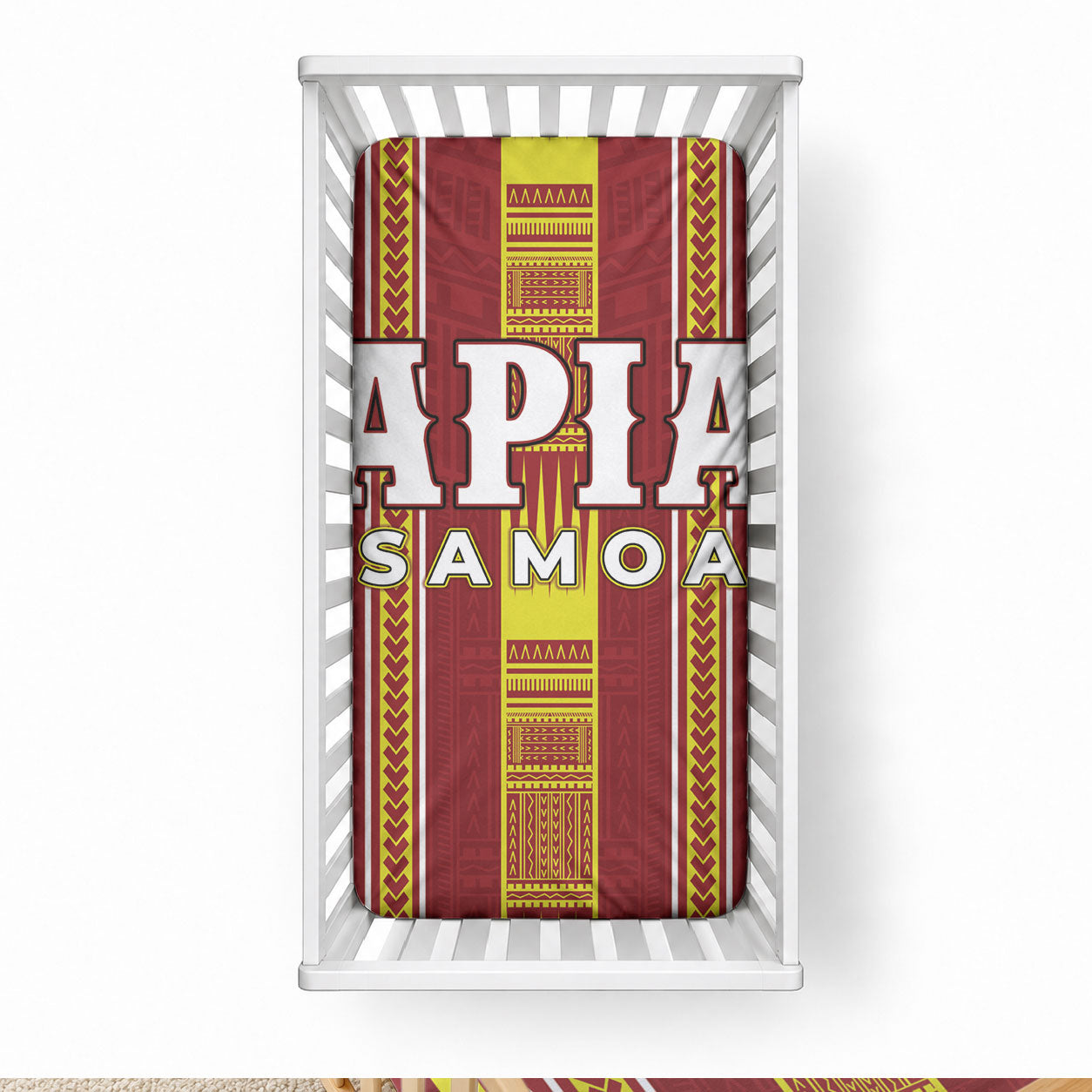 Apia Samoa Baby Bed Cover Samoan Tribal Pattern LT05 28 × 52 in Red - Polynesian Pride