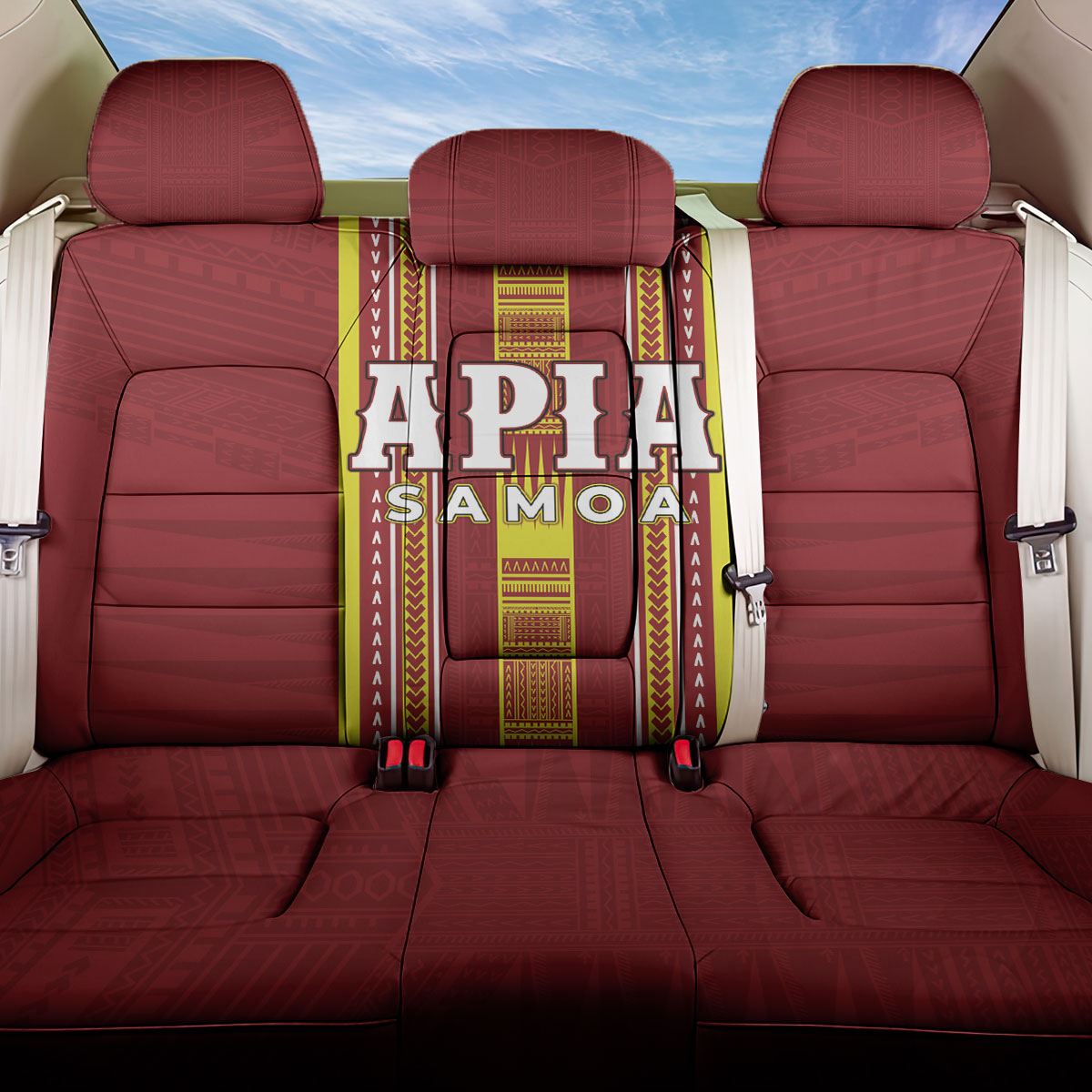 Apia Samoa Back Car Seat Cover Samoan Tribal Pattern LT05 One Size Red - Polynesian Pride