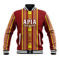 Personalised Apia Samoa Baseball Jacket Samoan Tribal Pattern LT05 Unisex Red - Polynesian Pride