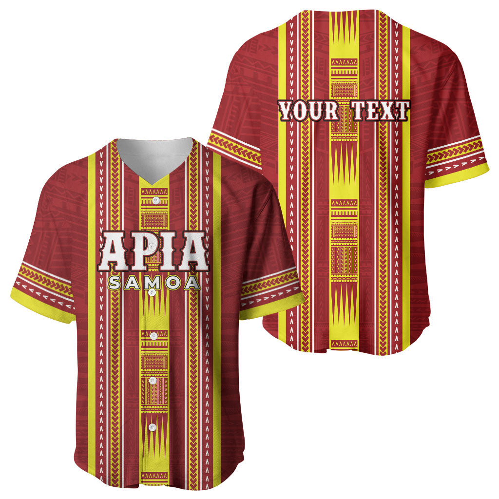 Personalised Apia Samoa Baseball Jersey Samoan Tribal Pattern LT05 - Polynesian Pride