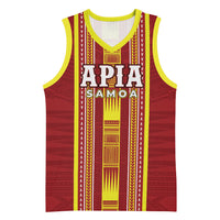 Personalised Apia Samoa Basketball Jersey Samoan Tribal Pattern LT05 Unisex Red - Polynesian Pride