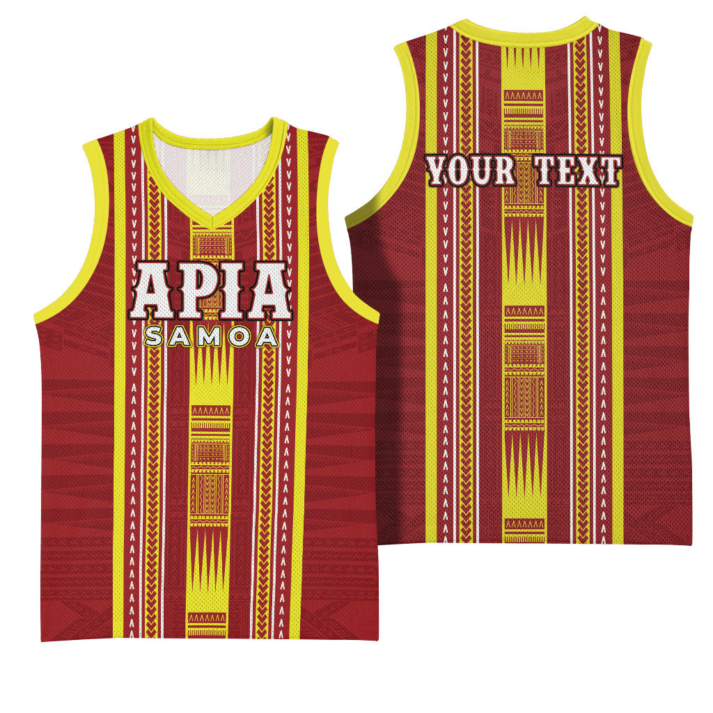 Personalised Apia Samoa Basketball Jersey Samoan Tribal Pattern LT05 - Polynesian Pride