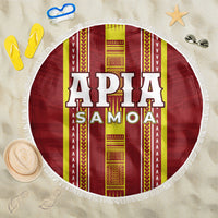 Apia Samoa Beach Blanket Samoan Tribal Pattern LT05 One Size 150cm Red - Polynesian Pride