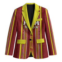 Personalised Apia Samoa Blazer Samoan Tribal Pattern LT05 Unisex Red - Polynesian Pride