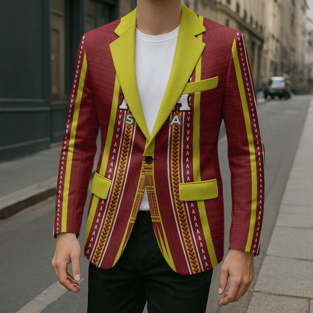 Personalised Apia Samoa Blazer Samoan Tribal Pattern LT05 - Polynesian Pride