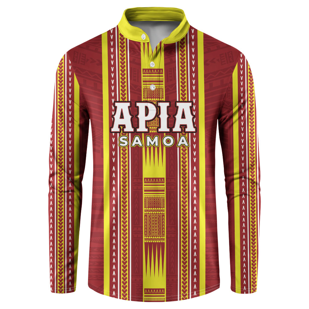 Personalised Apia Samoa Button Sweatshirt Samoan Tribal Pattern LT05 Red - Polynesian Pride