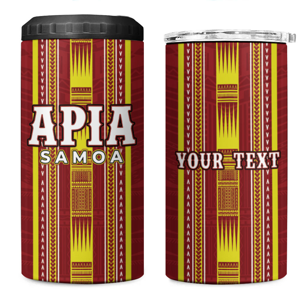 Personalised Apia Samoa 4 in 1 Can Cooler Tumbler Samoan Tribal Pattern LT05 One Size: 16 oz Red - Polynesian Pride