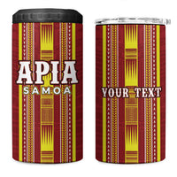 Personalised Apia Samoa 4 in 1 Can Cooler Tumbler Samoan Tribal Pattern