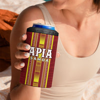 Personalised Apia Samoa 4 in 1 Can Cooler Tumbler Samoan Tribal Pattern