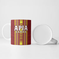 Personalised Apia Samoa Ceramic Mug Samoan Tribal Pattern