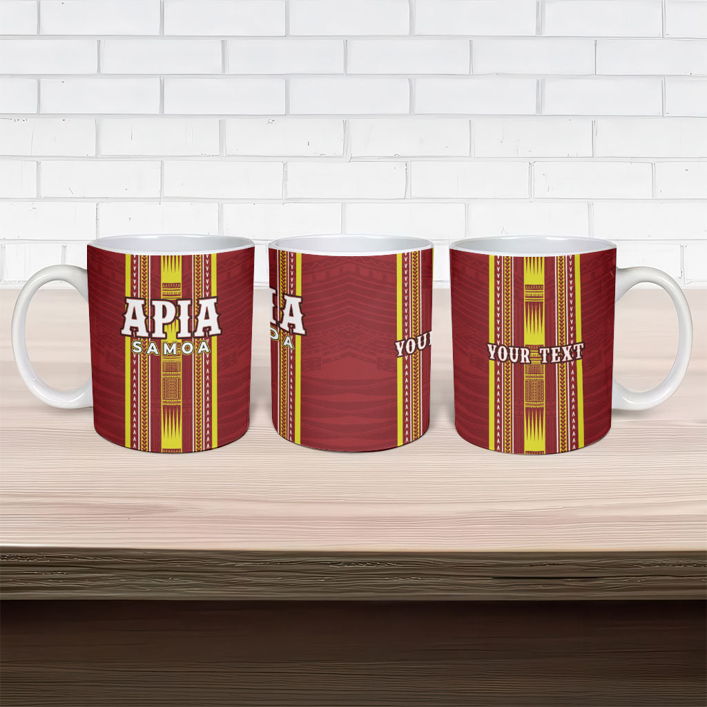 Personalised Apia Samoa Ceramic Mug Samoan Tribal Pattern