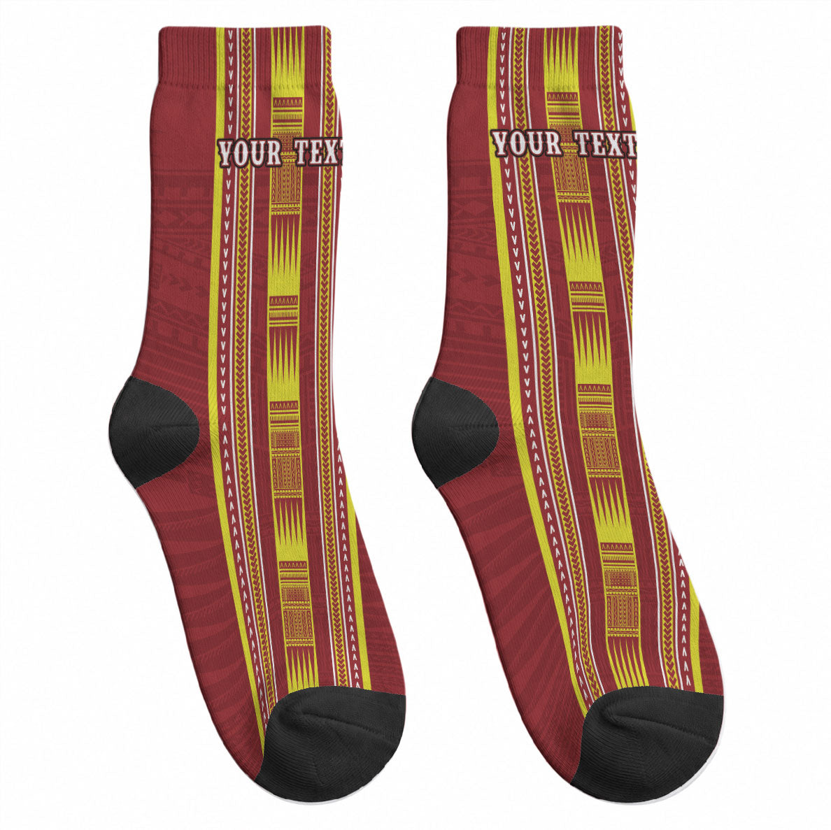 Personalised Apia Samoa Crew Socks Samoan Tribal Pattern LT05 - Polynesian Pride