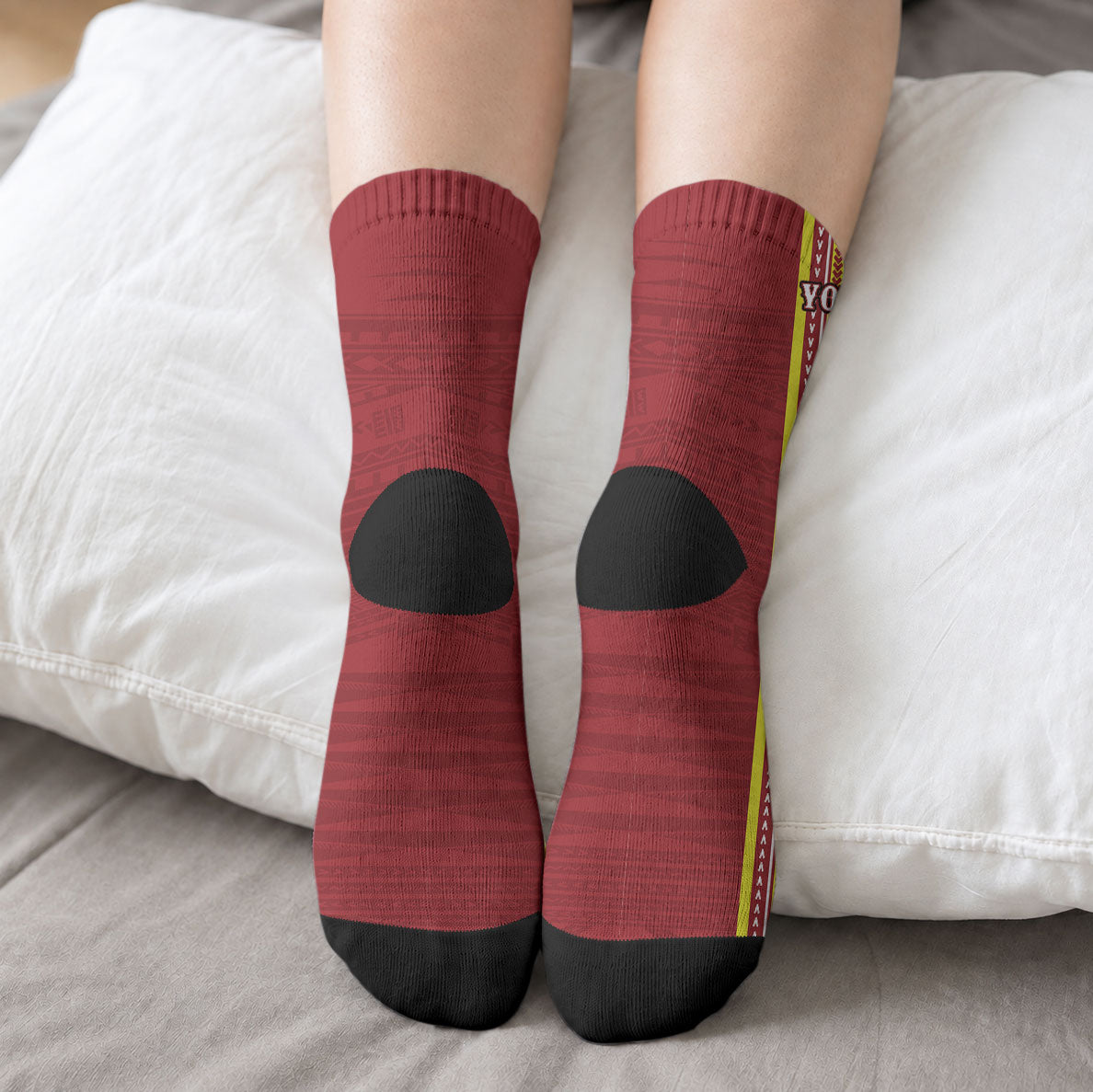 Personalised Apia Samoa Crew Socks Samoan Tribal Pattern LT05 - Polynesian Pride