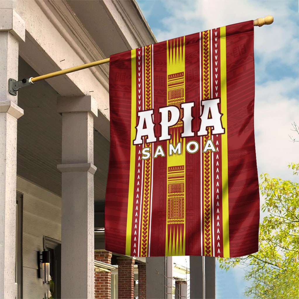 Apia Samoa Garden Flag Samoan Tribal Pattern