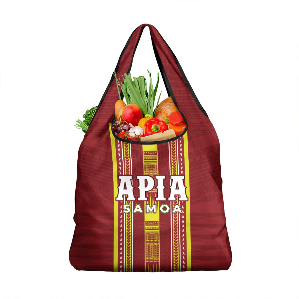 Apia Samoa Grocery Bag Samoan Tribal Pattern LT05 1-pack One Size Red - Polynesian Pride