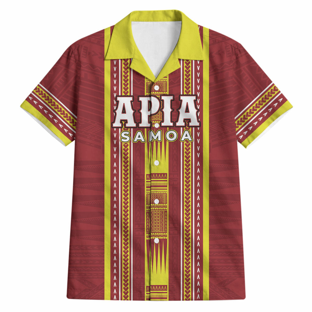 Personalised Apia Samoa Hawaiian Shirt Samoan Tribal Pattern LT05 Red - Polynesian Pride